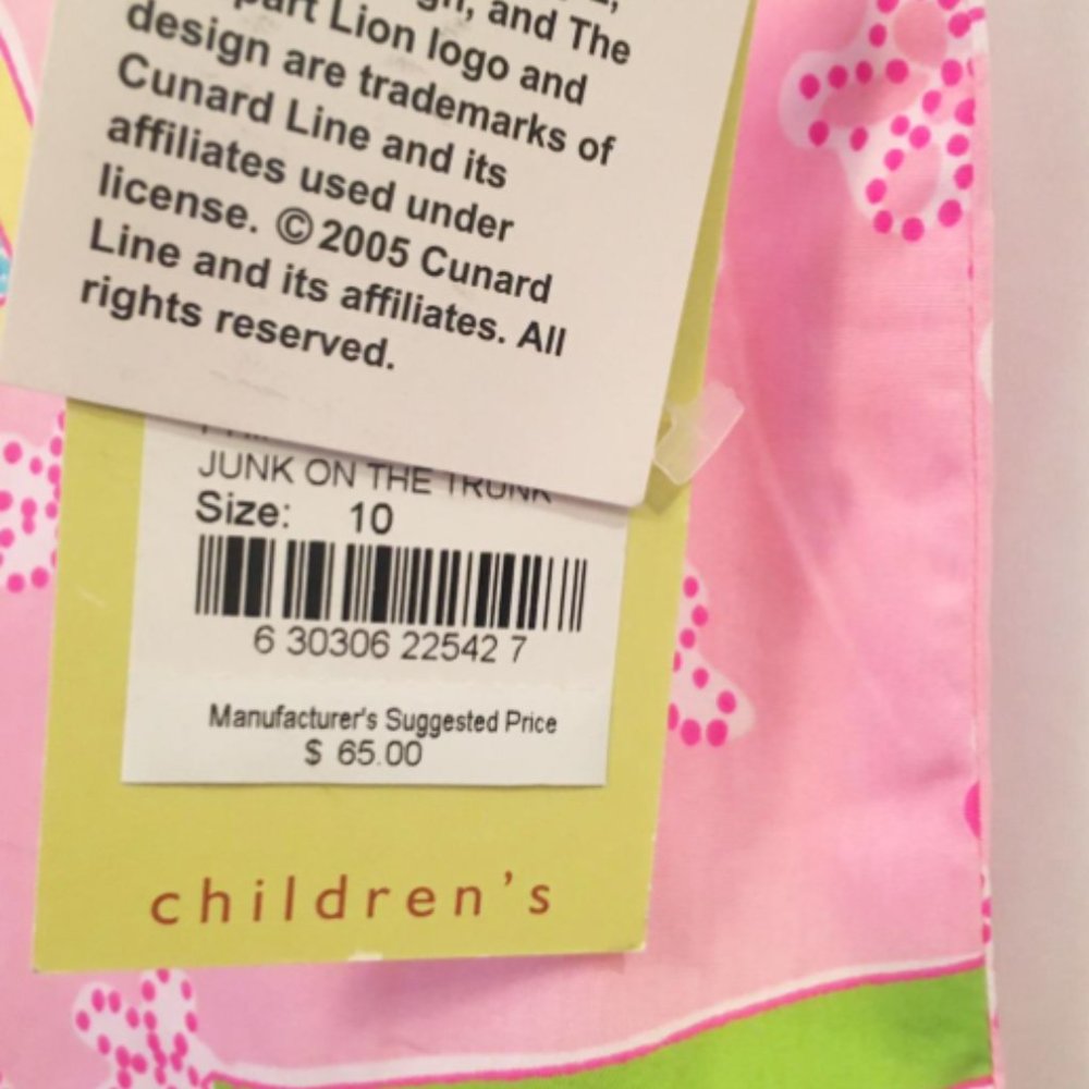 NWT Lilly Pulitzer Girl sz 10 Little Shift Dress "Junk on the Trunk" - Picture 6 of 10